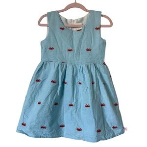 LOLLY WOLLY DOODLE DRESS SIZE 5 Blue w/ embroidered 🦞 lobster Summer